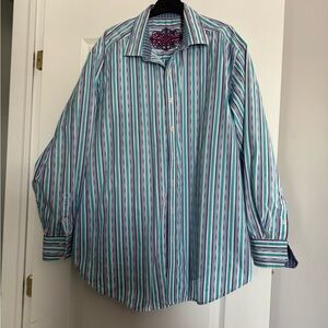 Robert Graham 2XL Striped dress Shirt  Ptp 28” length 32”
